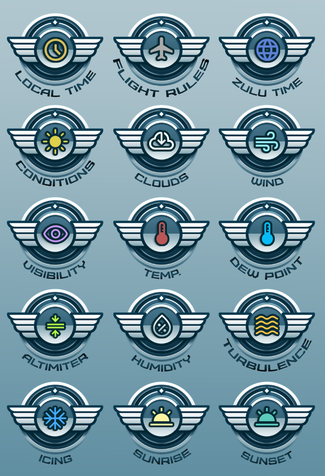 PilotClock weather indicators