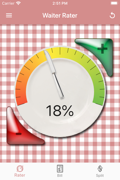 Waiter Rater app screen